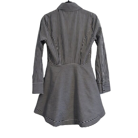 ✨BEBE Striped Button-Down Mini Fit & Flare Shirt Dress – Size 4 Preowned - Picture 3 of 5